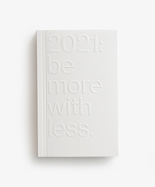 Erde-2021 Planner &#039;Be More with Less&#039; - White Embossed