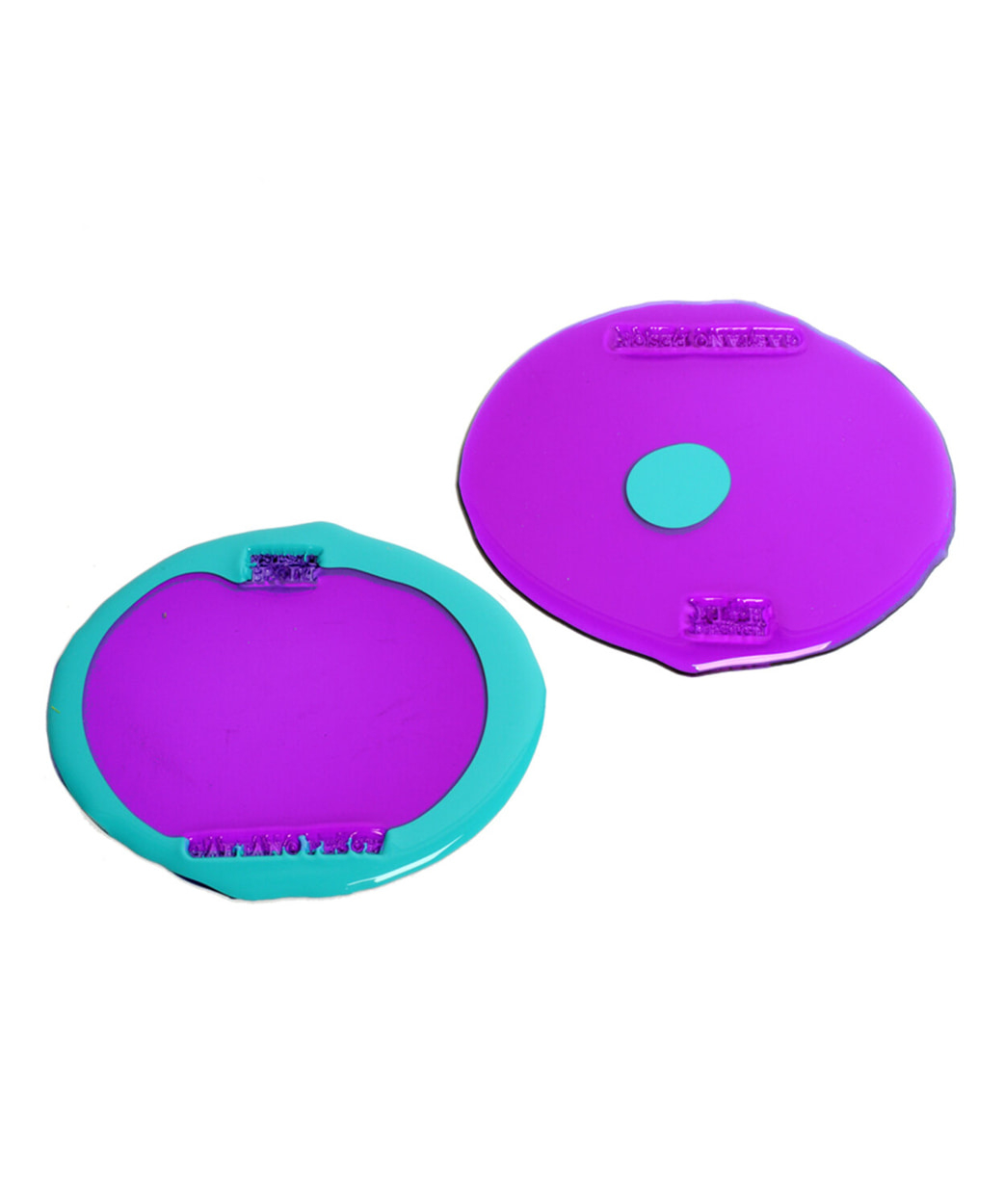 Erde-Gaetano Pesce / Set of 2 Coasters - clear purple &amp; matt turquoise