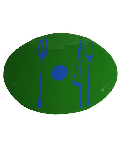 Erde-Gaetano Pesce / Table Mat - matt green &amp; blue