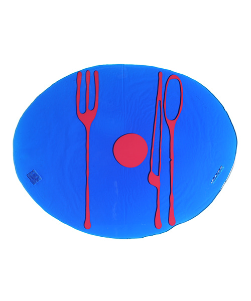 Erde-Gaetano Pesce /Table Mat by - clear blue &amp; fuchsia